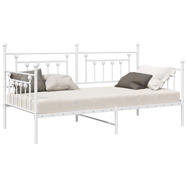 vidaXL Bedframe voor een daybed Wit 90 x 190 cm Staal