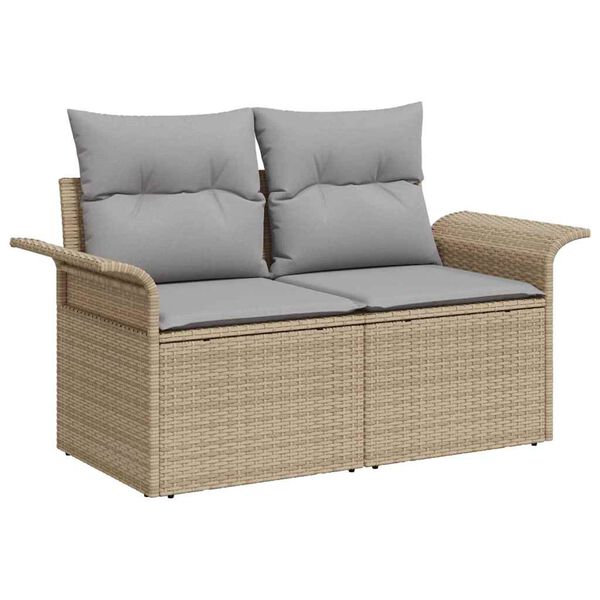vidaXL Tuin Sofa Set met kussen 6 pcs beige en lichtgrijs