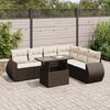 vidaXL 7-delige Loungeset met kussens poly rattan bruin