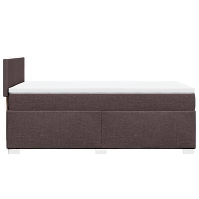 vidaXL Boxspring met matras stof donkerbruin 100x200 cm