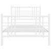 vidaXL Bedframe met hoofd- en voeteneinde metaal wit 100x190 cm