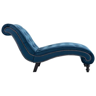 vidaXL Chaise longue fluweel blauw