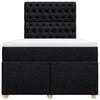 vidaXL Boxspring met matras stof zwart 120x200 cm