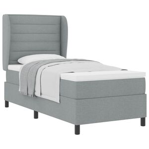 vidaXL Boxspring bed met matras Lichtgrijs 80 x 200 cm Stof