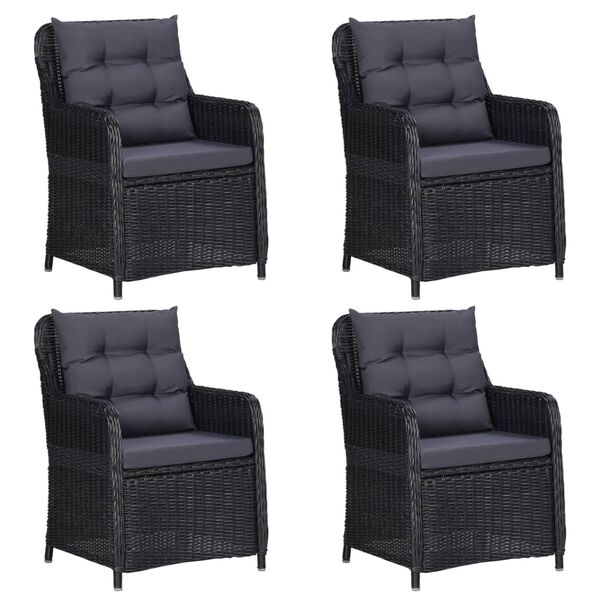 vidaXL 5-delige Tuinset zwart