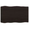 vidaXL Tafelblad natuurlijke rand 80x50x(2-4) cm eikenhout donkerbruin