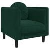 vidaXL Fauteuil met kussen fluweel donkergroen