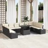 vidaXL Tuin Sofa Set met opslag 11 pcs Zwart Poly riet
