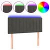vidaXL Hoofdbord LED 80x5x78/88 cm fluweel donkergrijs