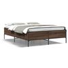 vidaXL Bedframe bewerkt hout metaal bruin eikenkleur 160x200 cm