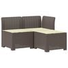 vidaXL 3-zits tuinbank met kussens in rattanlook PP Lichtgrijs