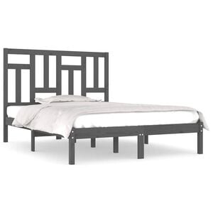 vidaXL Bedframe massief grenenhout grijs 200x200 cm