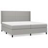 vidaXL Boxspring met matras stof lichtgrijs 200x200 cm
