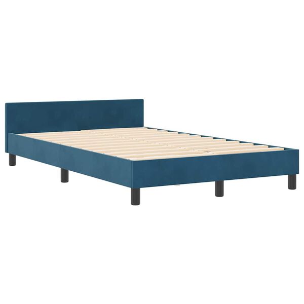 vidaXL Boxspringbed met hoofdeinde Donkerblauw 120 x 200 cm Fluweel