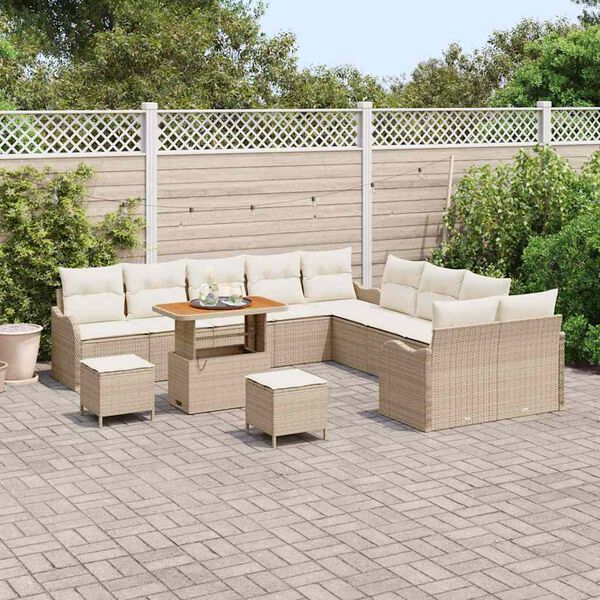vidaXL Tuin Sofa Set 13 pcs Beige poly rattan