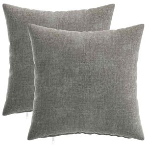 vidaXL Kussensloop 2 pcs HEERLEN Donkergrijs 35 x 35 cm Chenille Stof