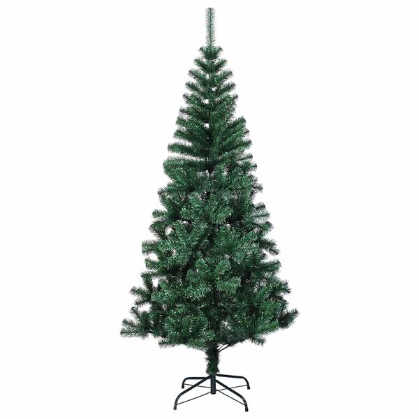 vidaXL Kunstmatig Voorverlicht Kerstboom Groen 180 cm PVC en Metaal