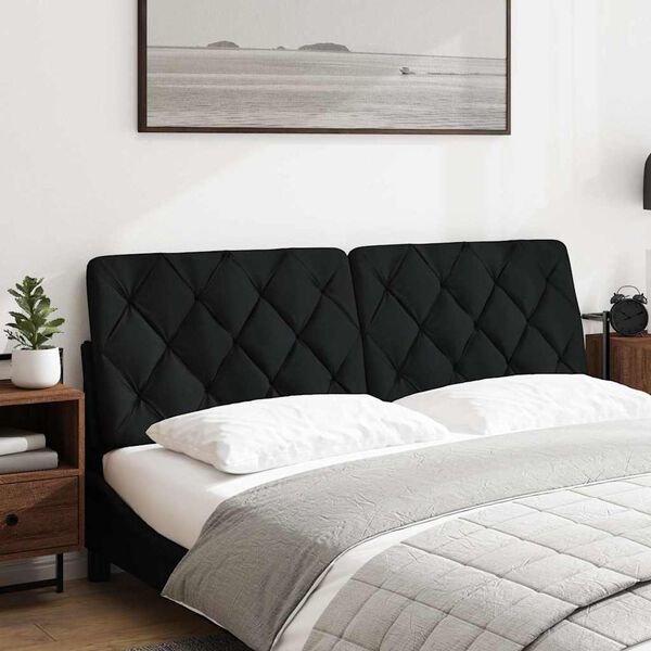 vidaXL Hoofdbordkussen 160 cm stof zwart
