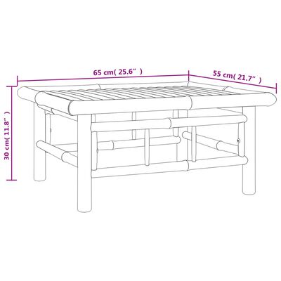 vidaXL 12-delige Loungeset met kussens bamboe crèmewit