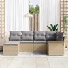 vidaXL Tuin Sofa Set met kussen 6 pcs Beige poly rattan