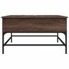 vidaXL Salontafel 80x80x45 cm bewerkt hout en metaal bruin eikenkleur
