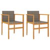 vidaXL Tuinstoelen 2 st poly rattan en massief hout grijs