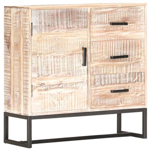 vidaXL Dressoir 73x30x75 cm massief acaciahout wit