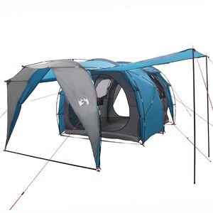 vidaXL Tunneltent 4-persoons Blauw 185T Polyester met PU Coating