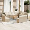 vidaXL 13-delige Loungeset met kussens poly rattan beige