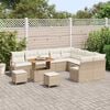 vidaXL Tuin Sofa Set met kussen met opslag 12 pcs Beige en Cr&egrave;me