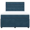 vidaXL Boxspring met matras fluweel blauw 140x190 cm