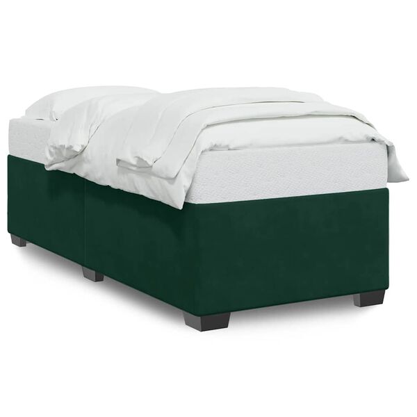vidaXL Bedframe zonder matras 90x190 cm fluweel donkergroen