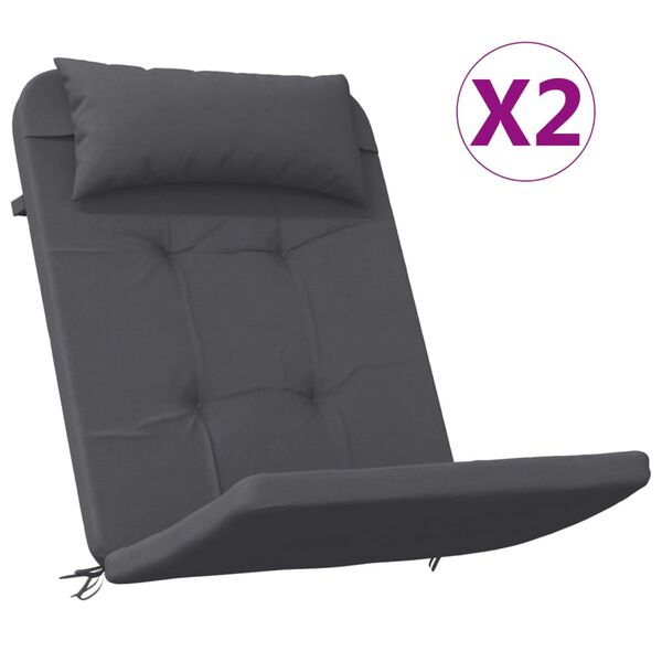 vidaXL Stoelkussens 2 st Adirondack oxford stof antracietkleurig