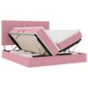 vidaXL Opslag bed met hoofdeinde met opslag Roze 200 x 200 cm Fluweel
