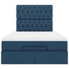 vidaXL Ottoman bed met matras en LED's 120x190 cm stof blauw