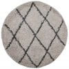 vidaXL Vloerkleed PAMPLONA shaggy hoogpolig &Oslash; 100 cm beige antraciet