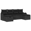 vidaXL Tuin Sofa Set 6 st Zwart poly rattan