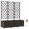vidaXL Tuin Bloempot 3 pcs Bruin 120 x 40 x 142 cm Kunststof