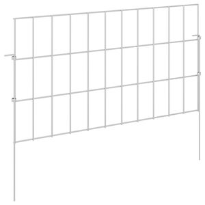 vidaXL Tuin omheining met palen 48 st 55 x 30 cm Gegalvaniseerd staal