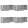 vidaXL CD Opslag Rek 4 st Betongrijs 40 x 17 x 17 cm Bewerkt hout