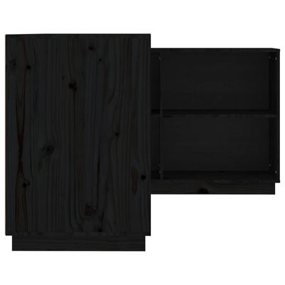vidaXL Bureau 110x50x75 cm massief grenenhout zwart