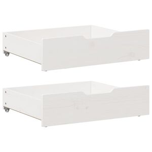 vidaXL Bedlades 2 st 65x55x17 cm massief grenenhout wit