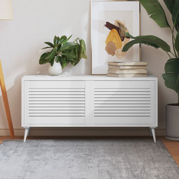 vidaXL Kastdeuren met lamellen 2 st 39,5x59,4 cm grenenhout wit