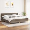 vidaXL Boxspring met matras stof taupe 200x200 cm