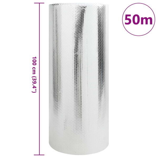 vidaXL Radiatorfolie Zilver 50 x 1 m Polyetheen