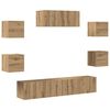 vidaXL 7-delig Tv-meubelset wandmontage artisanaal eiken