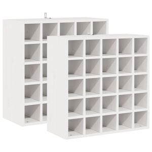 vidaXL Wijnrek 2 pcs Wit 56 x 25 x 56 cm Massief grenenhout