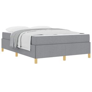 vidaXL Bedframe met matras Lichtgrijs 140 x 190 cm Stof