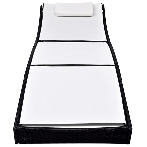 vidaXL Ligbed poly rattan zwart