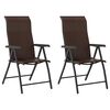 vidaXL Opklapbare stoelen, 2 stuks, bruin polyrotan